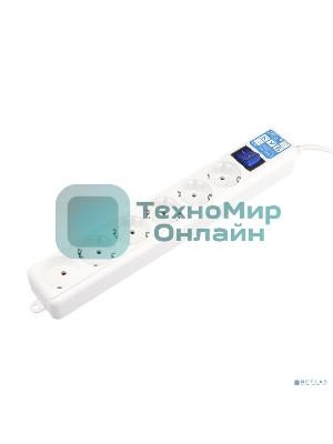 Сетевой фильтр PowerCube, PC PRO, 5 м, 6р, белый, 16А, SPL6-16-P-5M