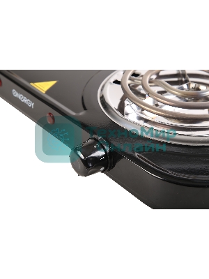 Плита настольная электрическая Energy EN-904В чёрный, 2 кВт, ТЭН, конфорки - 2, нержавеющая сталь, поворотные переключатели