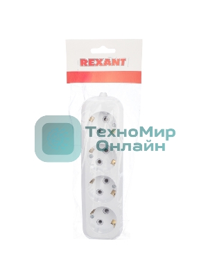 Колодка 4 гнезда c заземлением Rexant