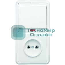 Блок Кунцево-Электро БКВР-214 Бэлла (1-кл. выкл. с инд. + розетка) белый