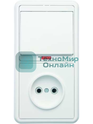 Блок Кунцево-Электро БКВР-214 Бэлла (1-кл. выкл. с инд. + розетка) белый