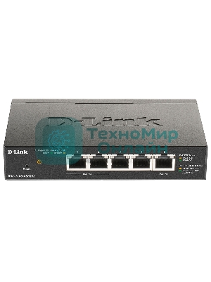 Коммутатор D-Link DGS-1100-05PDV2 5G 2PoE настраиваемый