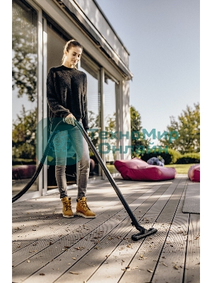 Строительный пылесос Karcher WD 3 P S V-17/4/20 желтый, 1000 Вт, уборка сухая/сбор воды, пылесборник мешок/контейнер, 17 л