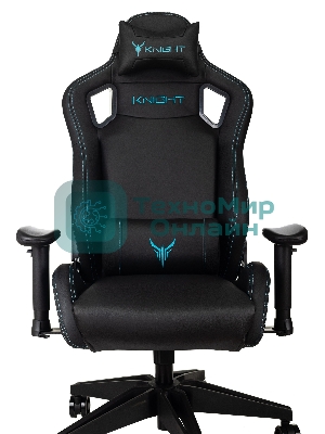 Кресло Knight Outrid Smile черный, экокожа, 120 кг, механизм качания