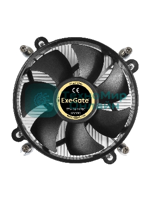 Кулер для процессора ExeGate ETA-20.V1700 серебристый, 90 мм, алюминий, 2200 об/мин, 22 дБ, 3 pin, 90 Вт, 60 мм