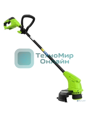 Триммер Greenworks 25 см, авт., 24V, с АБ 2 А.ч. и ЗУ слайдер 2,0А 2107207SA