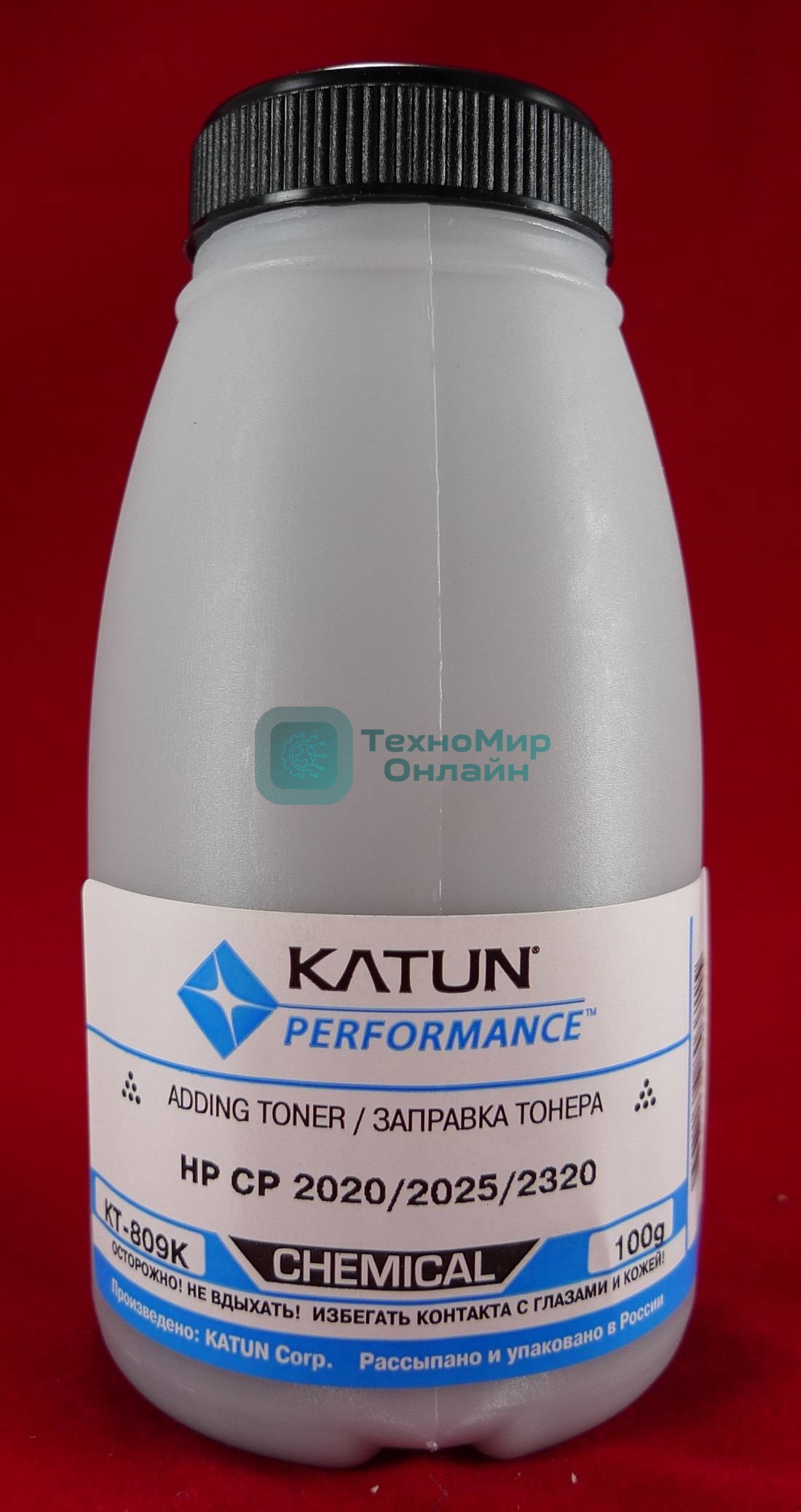 Тонер HP CP2020/2025/CM2320 черный, химический (фл.100г.) Katun фас. России