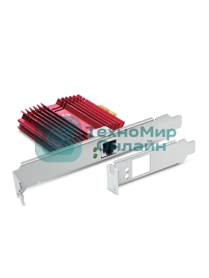 Сетевой адаптер 10 Gigabit PCI-E network adapter, 1 PCI Express 3.0 X4 interface, 1 100/1000/10000Mbps Ethernet port, come with Low-Profile and Full-Height Brackets