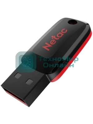 Флешка USB Netac U197 (NT03U197N-064G-20BK), 64Gb, USB 2.0, R/W 25/10, черный/красный