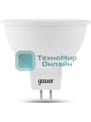Лампа светодиодная Gauss 101505307 7Вт цок.:GU5.3 рефлек. 150B св.свеч.бел.хол. MR16 (упак.:10шт)