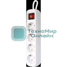 Удлинитель сетевой Defender S430 белый, 3 м, EURO, 4 розетки, 2200 Вт