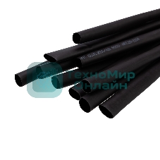 Трубка термоусаживаемая двухстенная клеевая Rexant 9.5/4.75мм (уп.10шт) по 1м черный