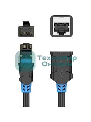 Патч-корд удлинитель Vention прямой SSTP cat.6, RJ45 - 3 м. черный
