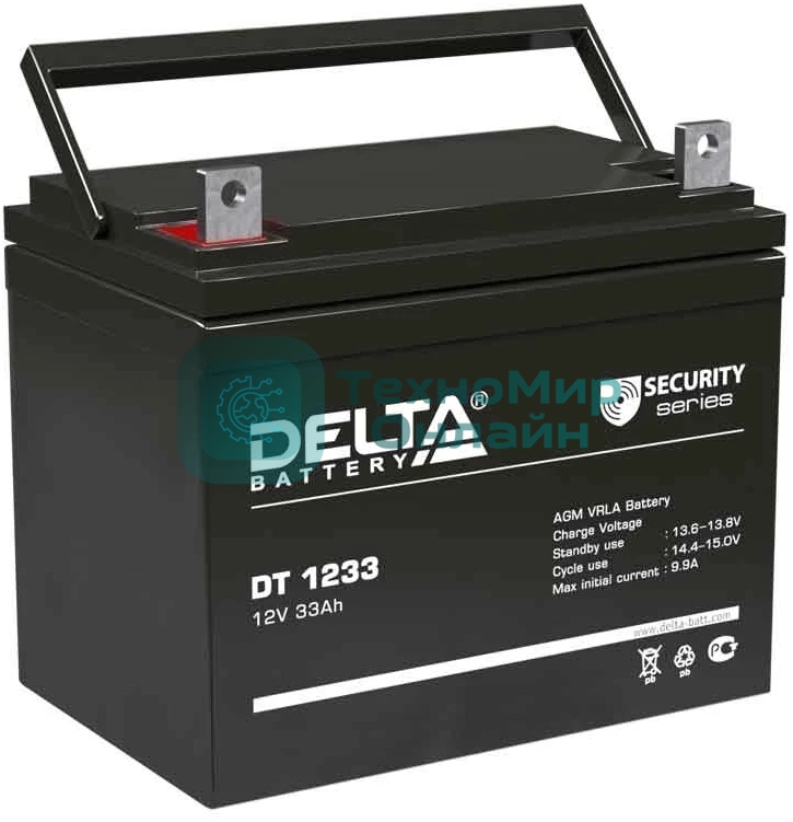 Батарея Delta DT 1233 (33 А\ч, 12В) свинцово- кислотный аккумулятор