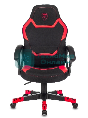 Кресло Zombie 10 черный/красный, экокожа, 120 кг, механизм качания