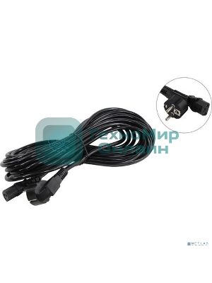 Кабель питания ExeGate Power PC-10P (Евровилка угловая Schuko->С13) VDE-250V-3*1.0-CU, 10A, 10м