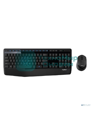 Комплект клавиатура+мышь Logitech MK345 беспроводной, USB, 1000 DPI, чёрный/серый