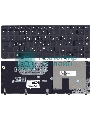 Клавиатура для ноутбука Lenovo IdeaPad Yoga 13 черная c черной рамкой