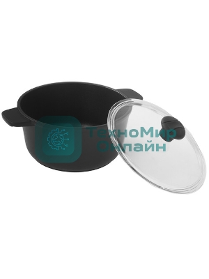 Кастрюля Maunfeld Osvald MF22SVLD03CR универсальная из литого алюминия со стеклянной крышкой, 3 л