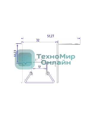 Алюминиевый профиль Ambrella light GP4050AL серебро 2000*51.27*34