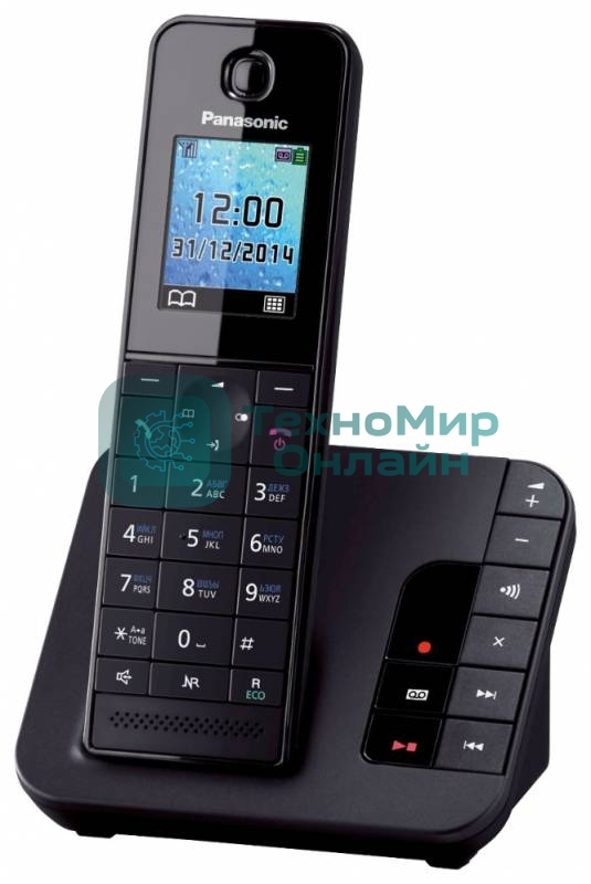 Телефон беспроводной (DECT) Panasonic KX-TGH220RUB черный АОН, Caller ID, 