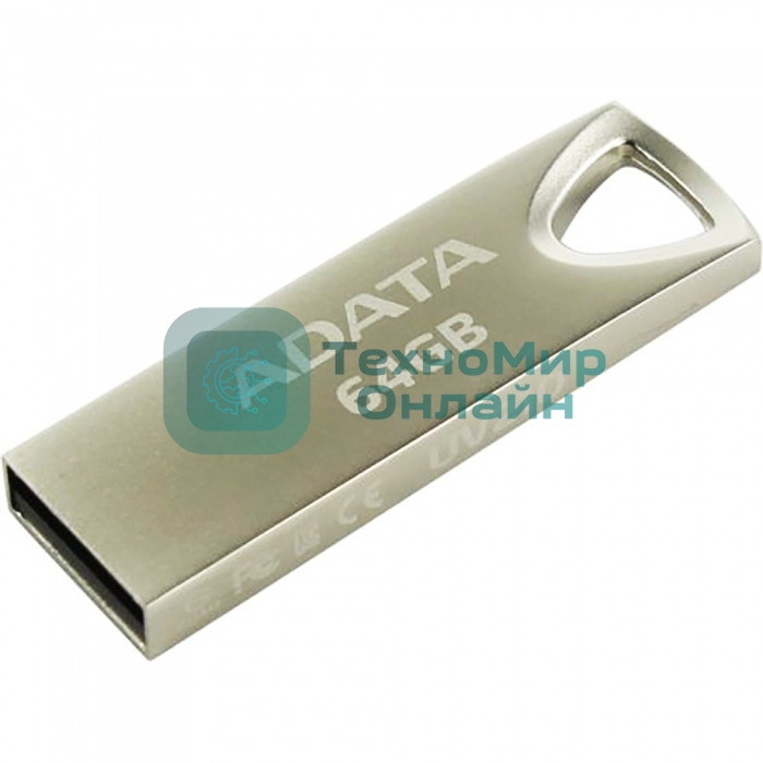 Флешка USB ADATA UV210 (AUV210-64G-RGD), 64Gb, USB 2.0, R/W 15/5, серебро