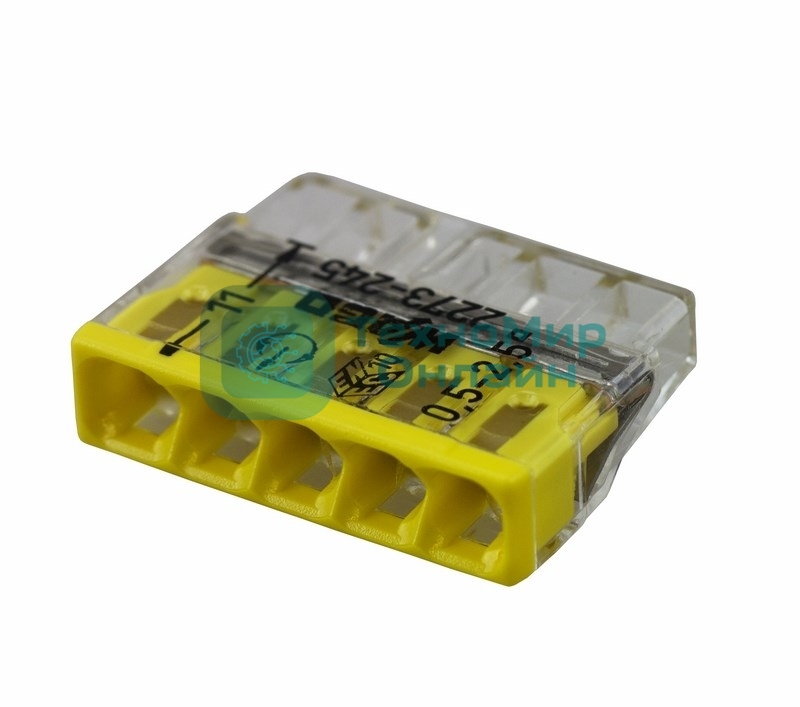 Клемма 5х(0.5-2.5мм) 5-х проводн. для распред. короб. (с контактн. пастой 