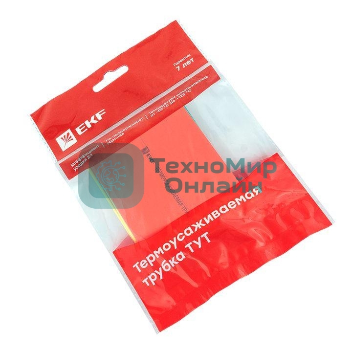 Набор трубок термоусадочных тонкостен. 50/25 (7 цветов по 3шт 100мм) EKF tut-n-50