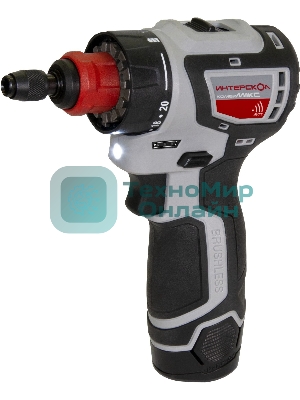 Дрель-шуруповерт ИНТЕРСКОЛ ДА-10/12В 36, 12 В, 2 Ач, 36 Нм, бесщеточный