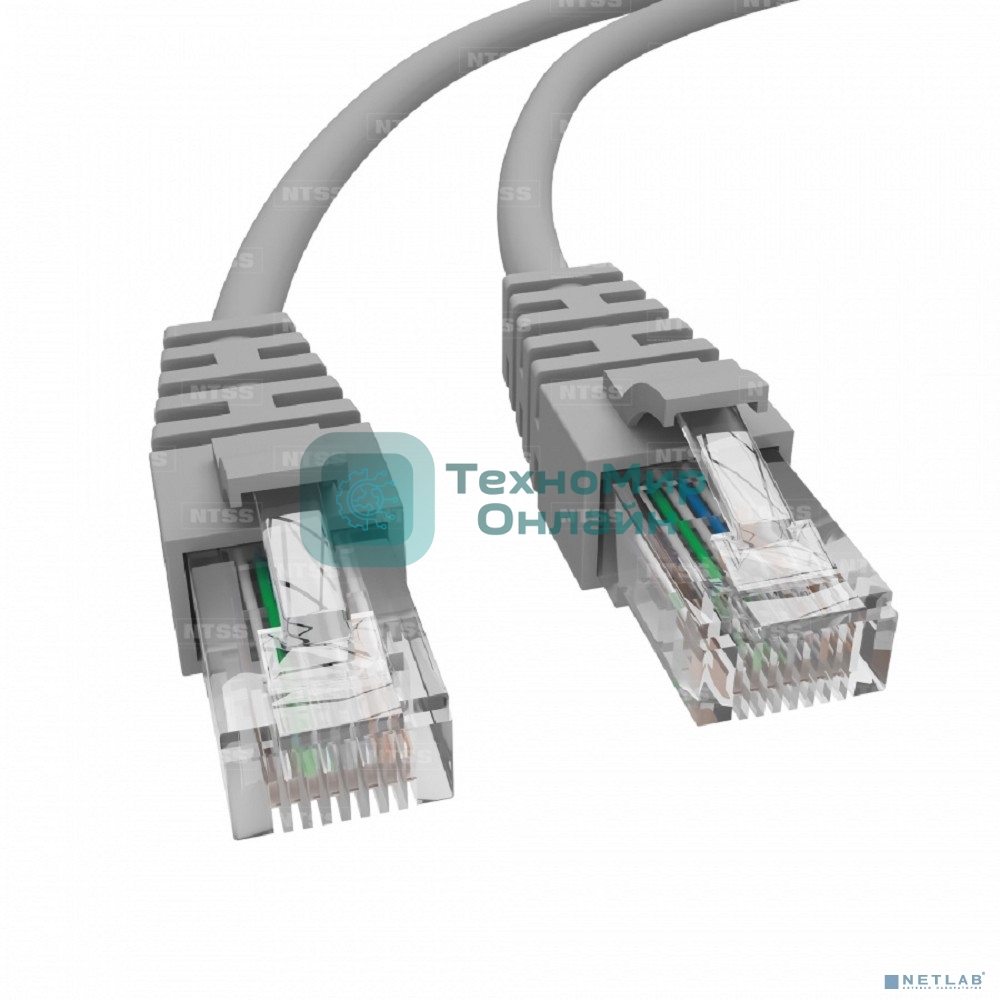 Патч-корд NTSS PREMIUM 2xRJ45/8P8C, T568B UTP CAT5e LSZH 5 метров, серый NTSS-PC-PM-UTP-RJ45-5e-5.0-LSZH-GY