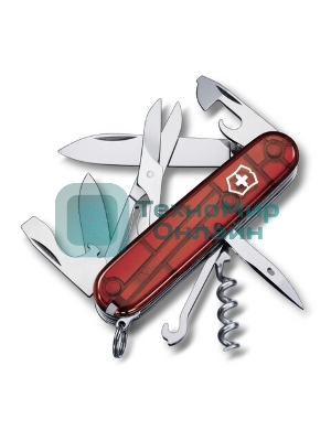 Нож перочинный Victorinox Climber (1.3703.T) 91мм 14функций красный полупрозначный карт.коробка
