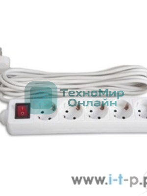 Сетевой удлинитель Buro BU-PS5.3/W 3 м (5 розеток) белый (пакет ПЭ)