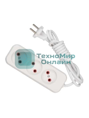 Удлинитель 3х2 м без заземл. 10А IP20 Lezard 720-0302-303