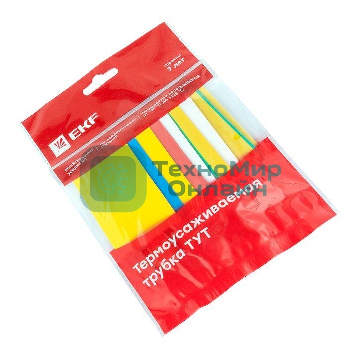 Набор трубок термоусадочных тонкостен. 30/15 (7 цветов по 3шт 100мм) EKF tut-n-30