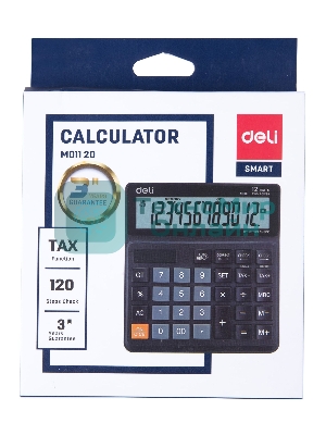 Калькулятор бухгалтерский Deli EM01120 черный 12-разр.
