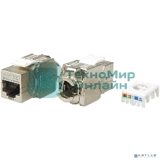 Hyperline KJ8-8P8C-C5e-180-TLS-SH-F-WH Вставка Keystone Jack RJ-45(8P8C), категория 5e, экранированная, тип 180 градусов, Toolless, белая