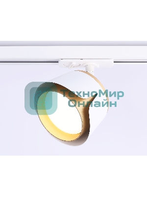 Трековый однофазный светильник Ambrella light GL5343 WH/GD белый/золото GX53 D100*66
