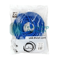 Патч-корд медный UTP Cablexpert PP10-15M/B cat.5e, 15м, литой, многожильный, синий