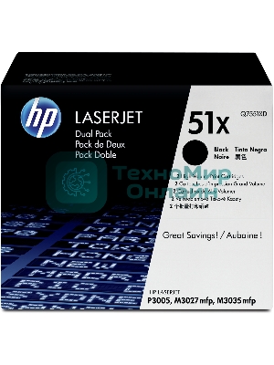 Картридж лазерный HP Q7551XD черный двойная упаковка для LaserJet P3005/M3027mfp/M3035mfp 2 x 13000 стр.