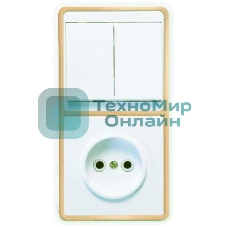 Блок Кунцево-Электро БКВР-038 Бэлла (2-кл. выкл. + розетка) зол. Кунцево 5828