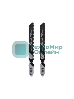 Пилка для электролобзика по дереву Kranz T119B 76 мм 12 зубьев на дюйм 4-30 мм (2 шт./уп.)