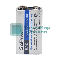 Батарейка GoPower Крона 6LR61 BL1 Alkaline 9V (1/10/240)