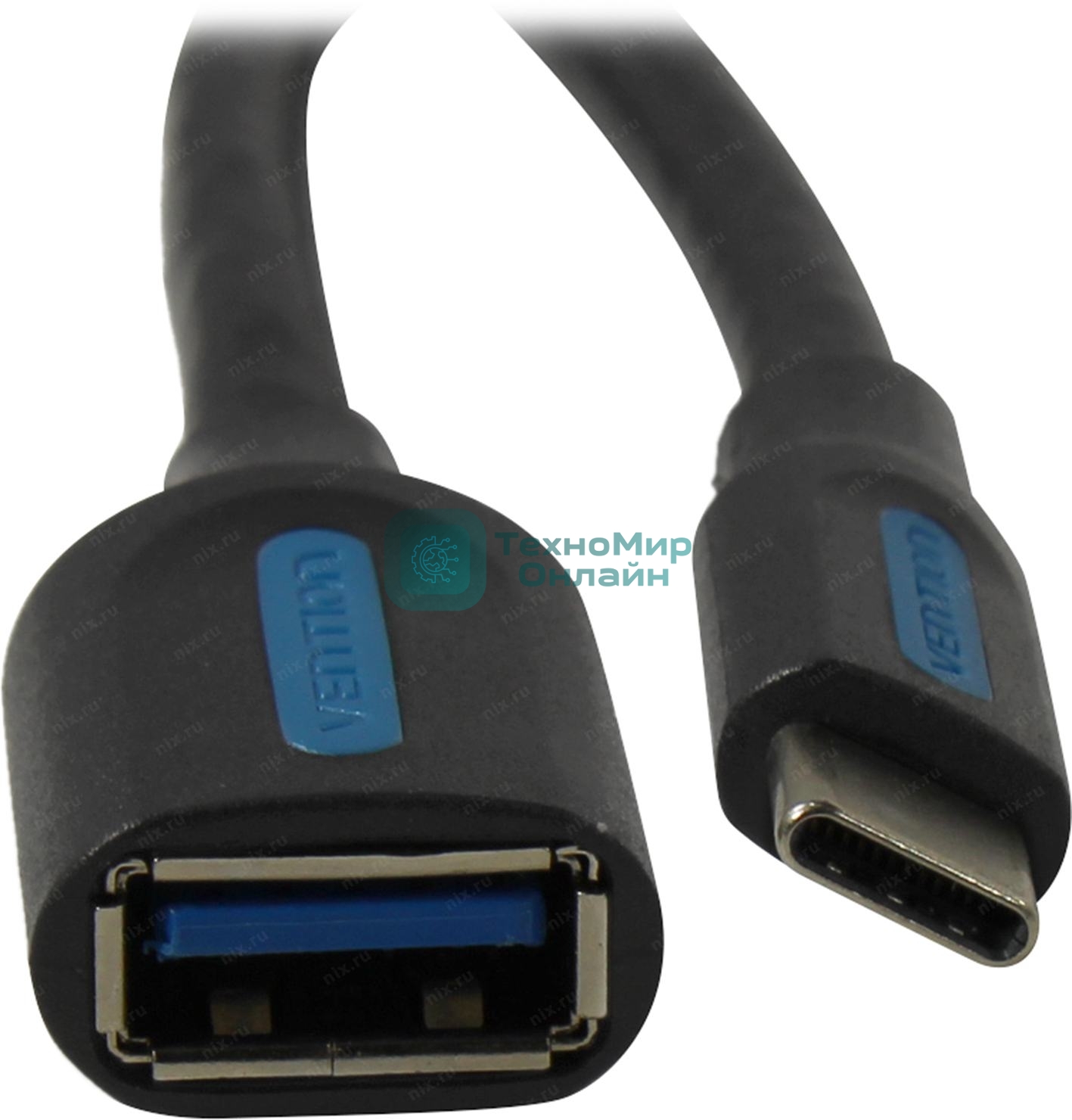 Адаптер-переходник Vention USB CM/OTG USB 3.0 AF, гибкий - 0,15м.