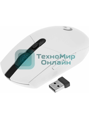 Мышь беспроводная Logitech G304 Lightspeed белый, 12000 dpi, радиоканал, USB, кнопки - 6