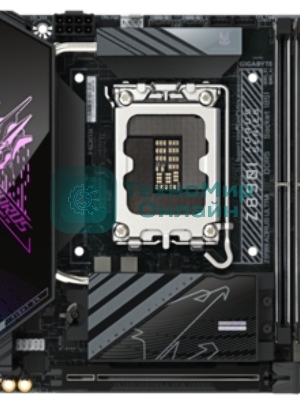 Материнская плата Gigabyte Z890I AORUS ULTRA, LGA 1851, Intel Z890, 2xDDR5, 2xSATA, 2xM.2, 1xPCIe 5.0 x16, 1xDP, 1xHDMI, 1xUSB-C, 1x Thunderbolt 4, 1x 2.5Gb LAN, 2xUSB-A 3.2 Gen 1, 3xUSB-A 3.2 Gen 2, 2x3.5 мм, TOSLINK, 7.1, 1xUSB4, Mini-ITX