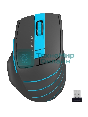 Мышь беспроводная A4Tech Fstyler FG30S серый/синий, 2000 dpi, радиоканал, USB, кнопки - 5