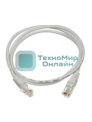 Патч-корд TWT UTP кат.5e, с заливными колпачками, 0.3 м, серый