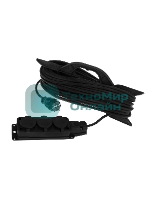 Удлинитель-шнур на рамке Rexant КГ 3х1.5, 30 м, 3 гнезда, морозостойкий, с/з, 16 А, 3500 Вт, IP44 (Сделано в России)