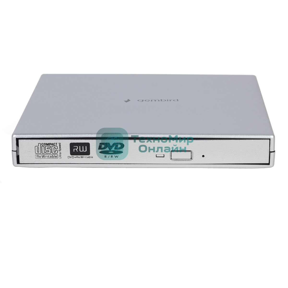Оптический привод внешний с интерфейсом USB 2.0 Gembird DVD-USB-02-SV пластик, серебро