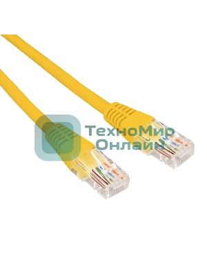 Патч-корд U/UTP Rexant cat.5e, RJ45-RJ45, 26AWG, ZH нг(А)-HF, желтый, 1,5 м